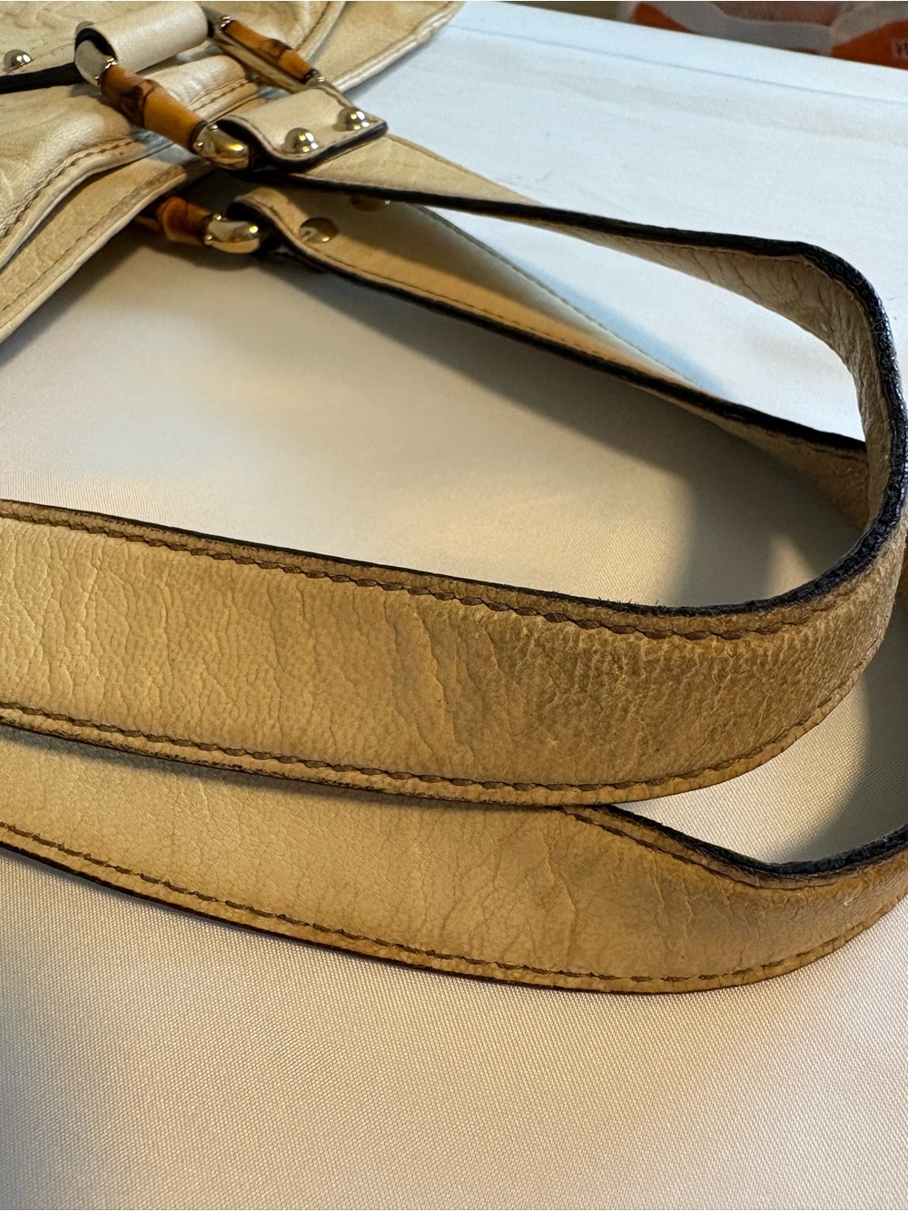 Gucci White Horsebit Embossed Leather Tote - as is condition - Picture 14 of 15